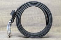 40mm Real Full Grain Mens Leather Belt with Horse Shoe Buckle - Black