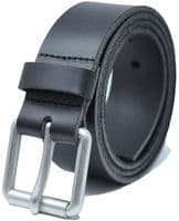 40mm Real Full Grain Mens Leather Belt with Roller Buckle - Black