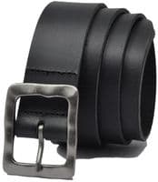 40mm Real Full Grain Mens Leather Belt with Vintage Buckle - Black