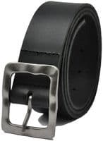 40mm Real Full Grain Mens Leather Belt with Vintage Buckle - Black