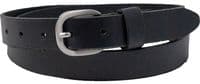 Childs 25mm Full Grain Real Leather Belt - Black