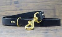 Deluxe Full Grain Real Leather Dog Lead Made in England - Black