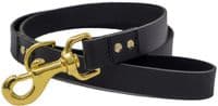 Deluxe Full Grain Real Leather Dog Lead Made in England - Black
