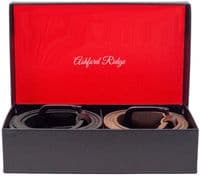 Full Grain Real Leather Twin 35mm Belt Gift Set - Black and Brown
