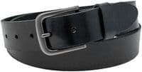 Italian 35mm Real Full Grain Leather Belt - Black