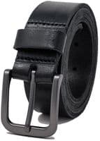 Italian 35mm Real Full Grain Leather Belt - Black