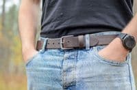 Italian 35mm Real Full Grain Leather Belt - Brown
