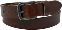 Italian 35mm Real Full Grain Leather Belt - Brown