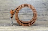 Italian 35mm Real Full Grain Leather Belt  with Silver Buckle - Tan