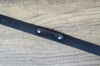Personalised Full Grain Real Leather Dog Collar - Black