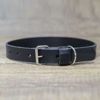 Personalised Italian Leather Dog Collar - Black