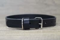Personalised Italian Leather Dog Collar - Black