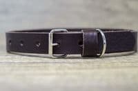 Personalised Italian Leather Dog Collar - Brown