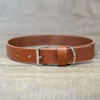 Personalised Italian Leather Dog Collar - Tan