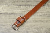 Personalised Italian Leather Dog Collar - Tan