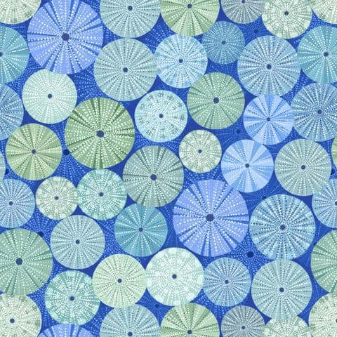 Lewis & Irene Chalki - Sea Urchin Shells - 100% Cotton Fabric