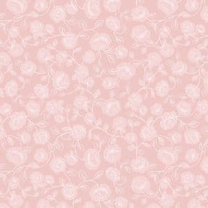 Lewis & Irene The Secret Garden - Roses On Muted Rose - 100% Cotton Fabric