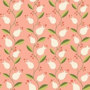 Monaluna Amour Vert - Liliana Rosy - 100% Cotton Fabric