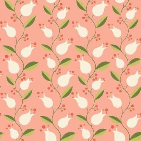 Monaluna Amour Vert - Liliana Rosy - 100% Cotton Fabric