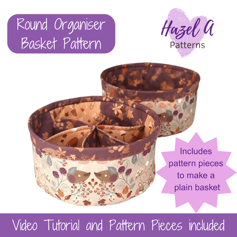 Printed Pattern - Round Organiser Basket