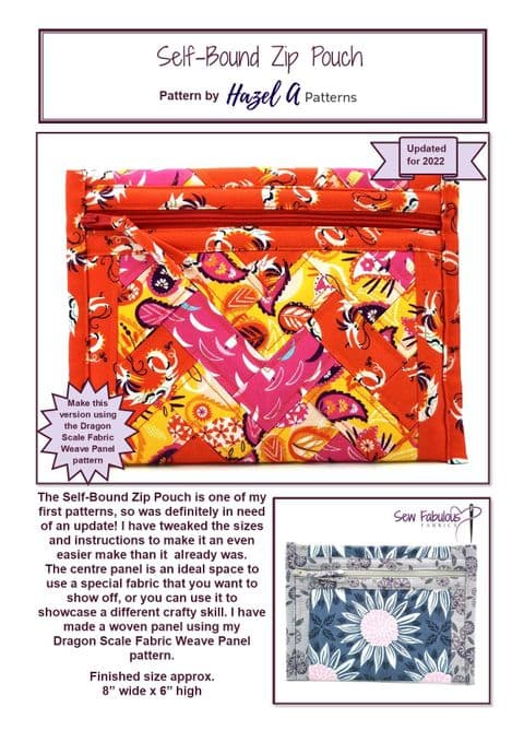 Self-Bound Zip Pouch PDF Pattern