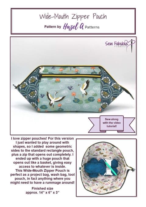 Wide-Mouth Zipper Pouch PDF Pattern