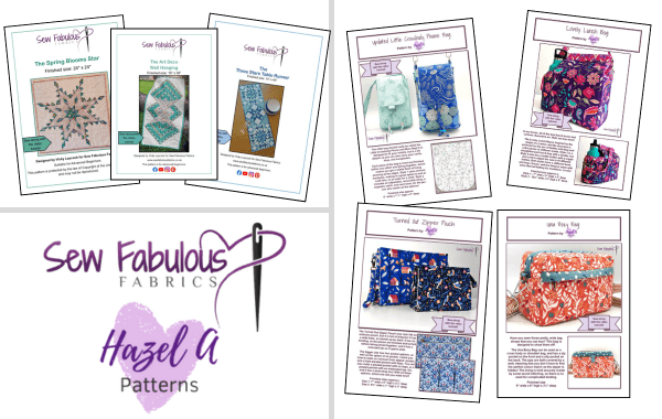 PDF Patterns designed by Sew Fabulous Fabrics and Hazel A Patterns