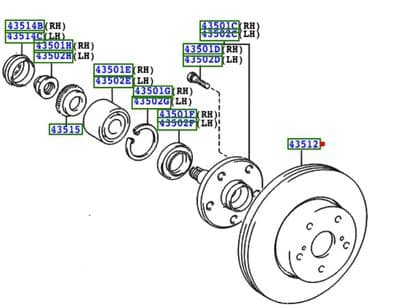 Genuine Lexus Front Brake Disc 43512-53020