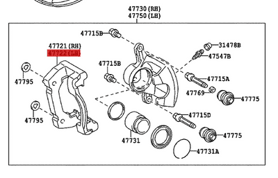 Genuine Lexus Front LH Caliper Carrier (IS350, IS250, IS220) 47722-53060