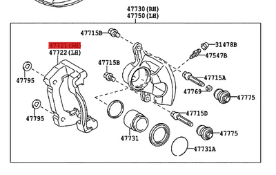 Genuine Lexus Front RH Caliper Carrier 47721-53060