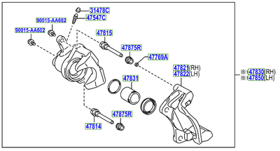 Genuine Lexus Rear Caliper LH 47850-48111