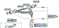 Genuine Lexus Upper Front Suspension Arm RH 48610-39015