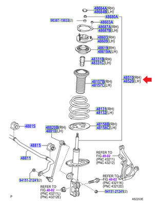 Genuine Toyota Front Shock Absorber RH 48520-80341