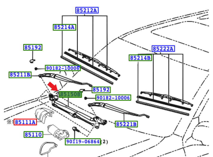 Genuine Toyota Land Cruiser Wiper Linkage 8515060250