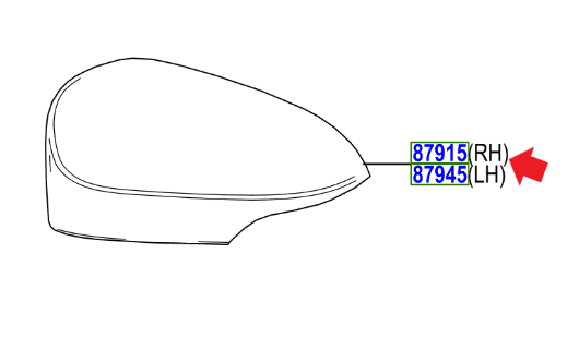 Genuine Toyota Mirror Cover RH 87915-0F911