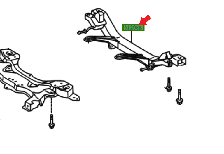Genuine Toyota Rear Sub Frame 51206-20130