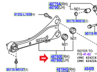 Genuine Toyota Rear Trailing Arm RH 48760-02011