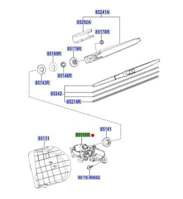 Genuine Toyota Rear Window Wiper Motor 85130-0H051 851300H051