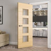 Augusta Fully Finished Oak Fire Door Clear Glazed