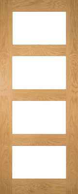 Coventry (Deanta) Unfinished Oak Clear Glazed Fire Door