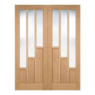 Coventry Pair Fully Finished Oak Clear Glazed