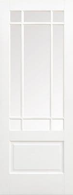 Downham White Primed Clear Bevelled Glazed
