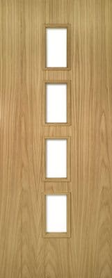 Galway Unfinished Oak Clear Glazed Fire Door