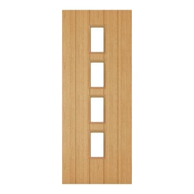 Galway Unfinished Oak Clear Glazed Fire Door