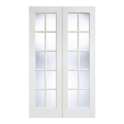 GTPSA Pair White Primed Clear Bevelled Glazed