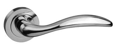 Mediterranean Ancon Lever on Round Rose - Polished Chrome