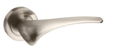 Mediterranean Marseille Lever on Round Rose - Satin Nickel