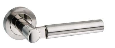 Mediterranean Palermo Lever on Round Rose - Satin Nickel/Polished Nickel