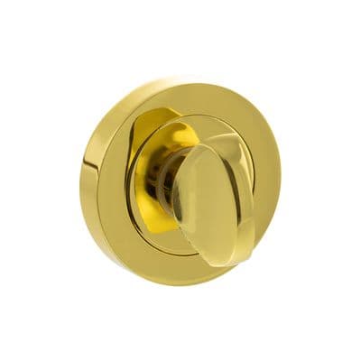 Mediterranean WC Turn and Release on Round Rose - Polished Brass