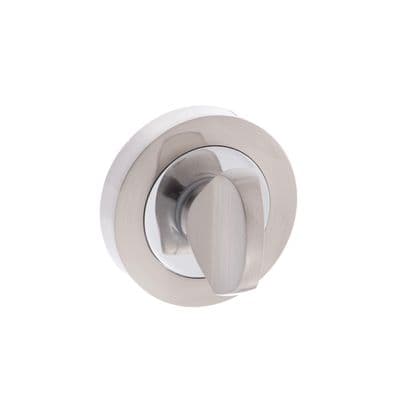 Mediterranean WC Turn and Release on Round Rose - Satin Nickel/Polished Chrome